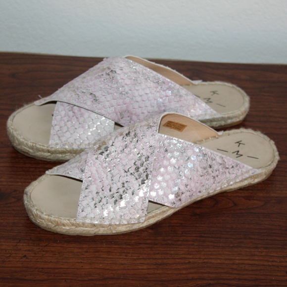 Anthropologie pink cross strap espadrille sandals - Picture 4 of 8